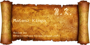 Matesz Kinga névjegykártya